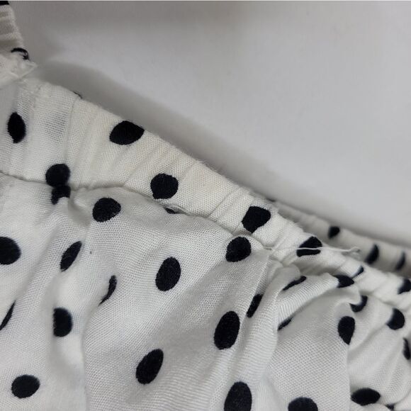 SEEK THE LABEL white polka dot retro ruffle sleeve‎ cropped top blouse M - Picture 7 of 12